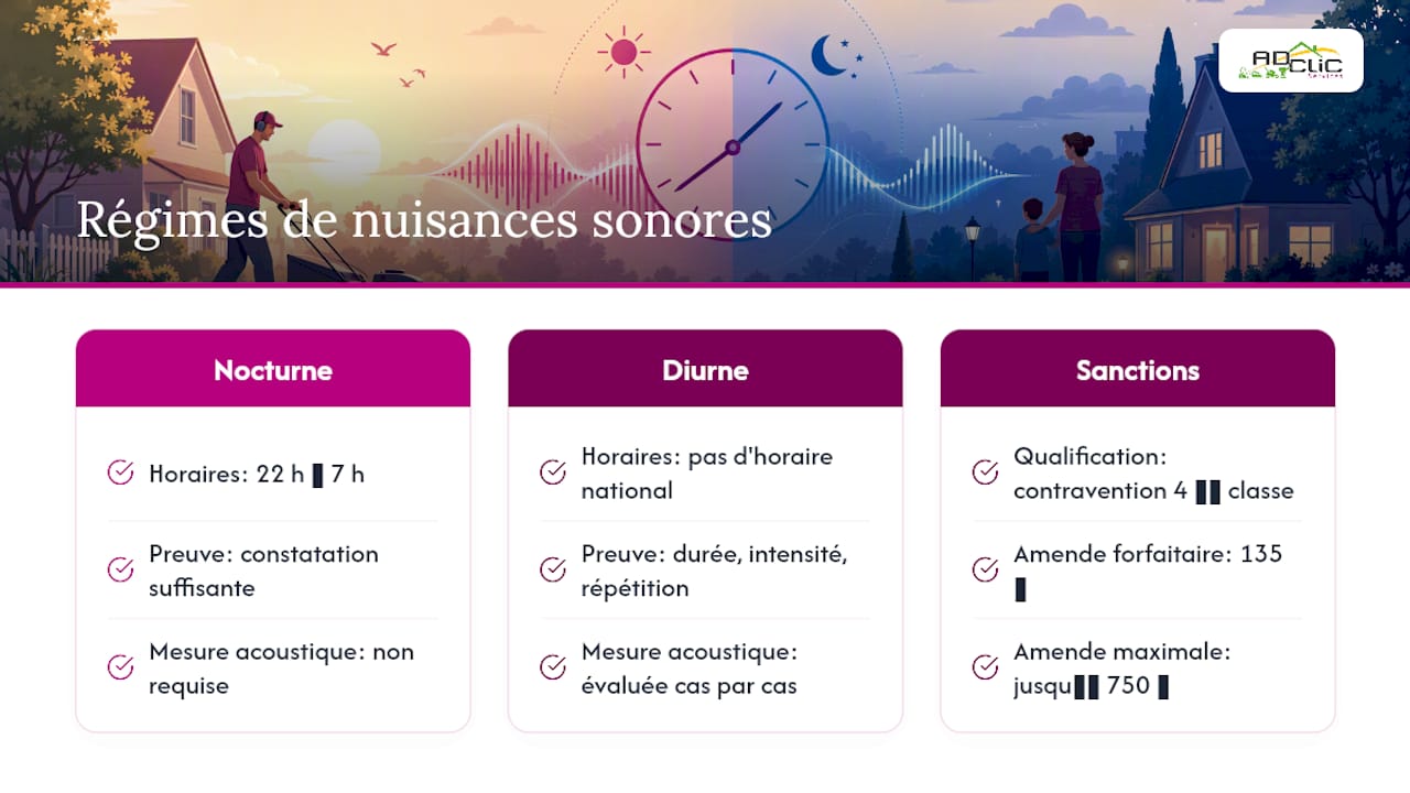 Que dit la loi en cas de bruit de tonte excessif ? — overview diagram