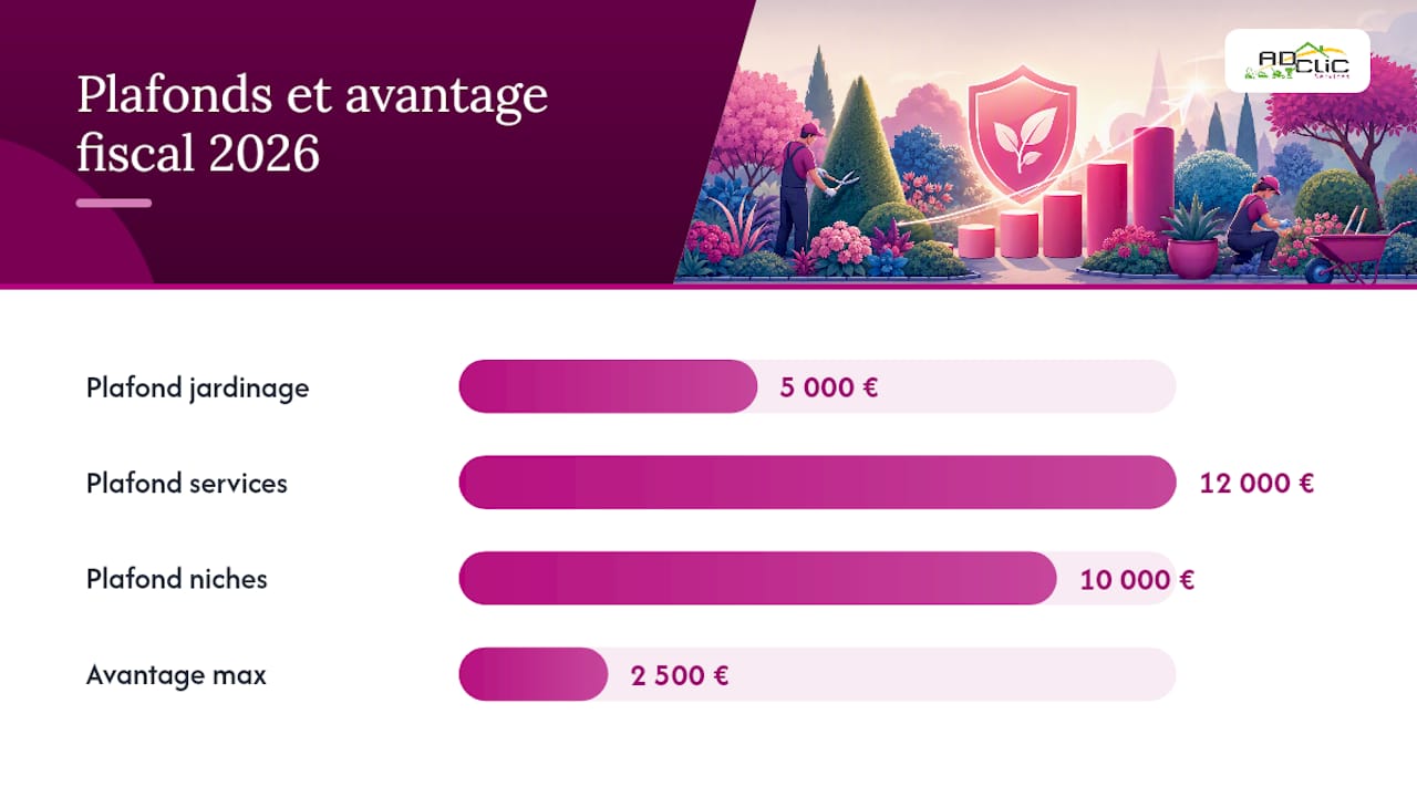 Le crédit d'impôt jardinage 2026 : taux, plafond et cadre légal — overview diagram