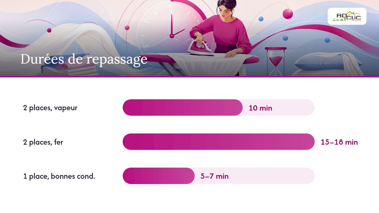 Comparaison des durées de repassage des draps