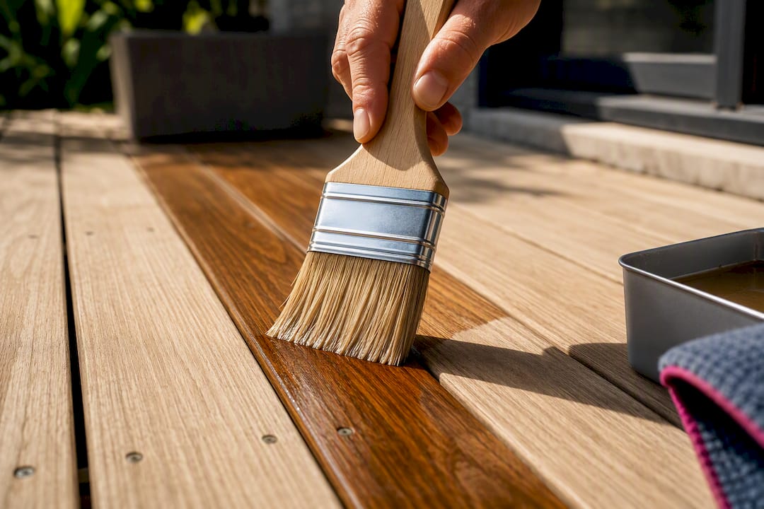 Pose d'un saturateur sur une lame en bois
