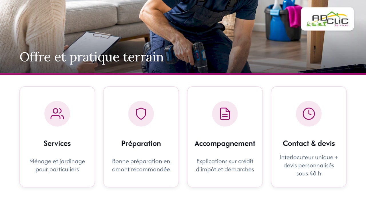 Un regard de terrain sur le montage et les services à domicile — overview diagram