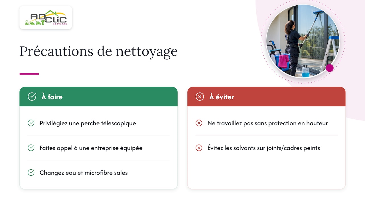 Trois précautions pour nettoyer les vitres en sécurité
