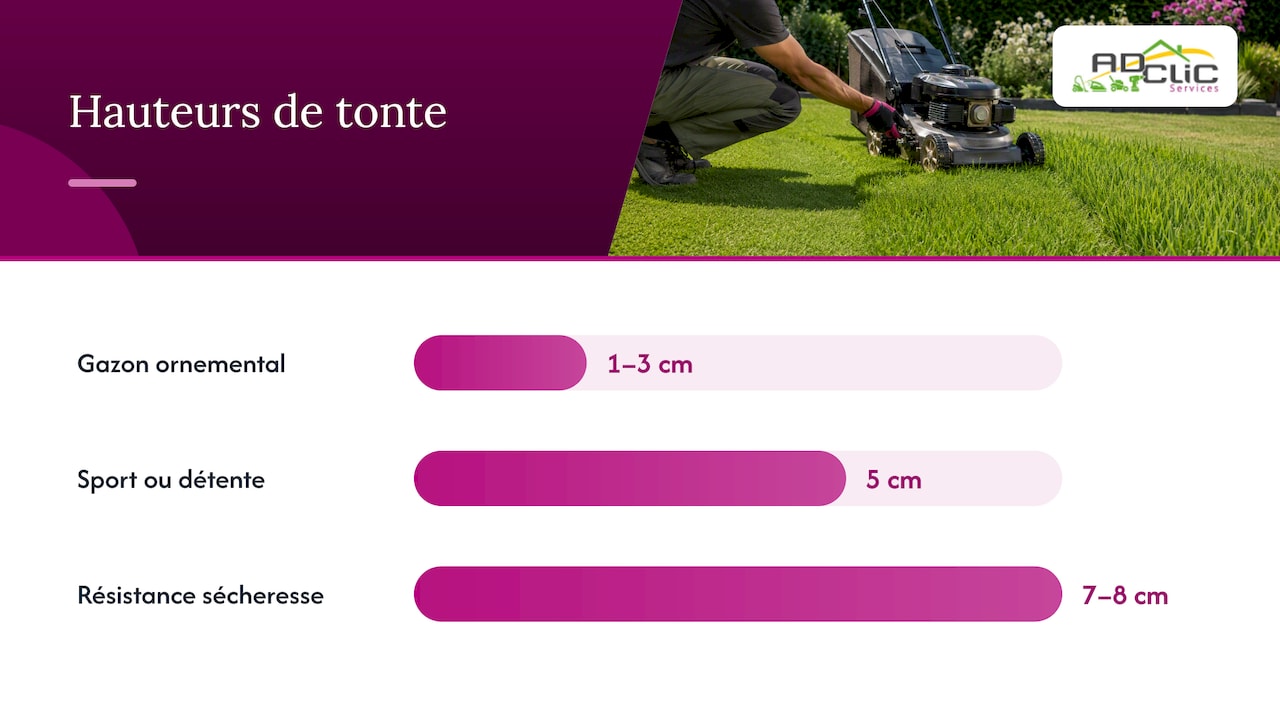 Hauteurs de tonte selon l’usage du gazon