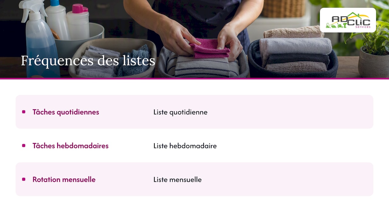 Trois fréquences pour organiser le ménage
